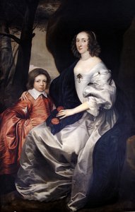 John Manners poikana äitinsä Francesin kanssa, Rutlandin kreivitär, n. 1646